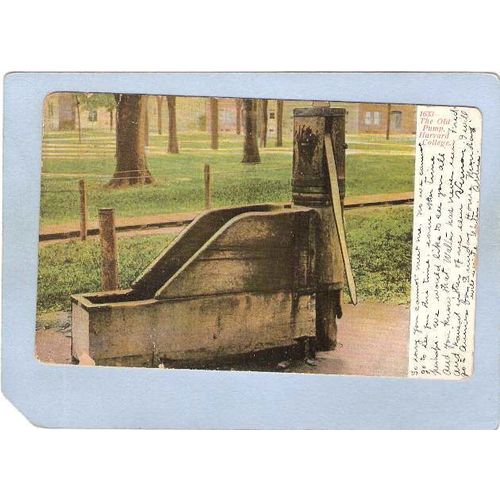 MA Cambridge The Old Pump Harvard University Undivided Back ma_box1~431
