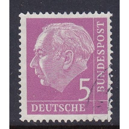GERMANY 1954 HEUSS 5pf VALUE USED
