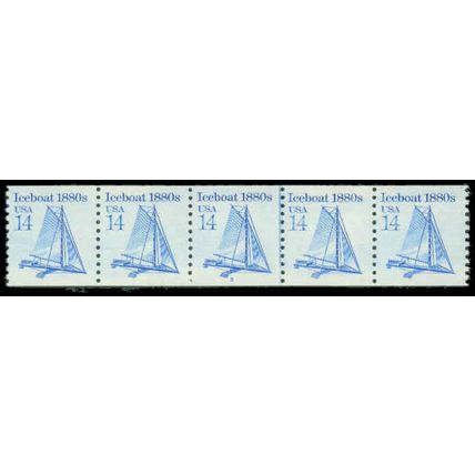 2134 14c Iceboat Very Fine MNH Dry Gum PNC 2/5 P0226