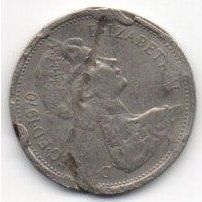 Coins. Decimal 1970 Elizabeth II. 5 New Pence. (Damaged)