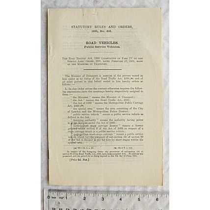 1931 Statutory Rules No. 481 Public Service Vehicles