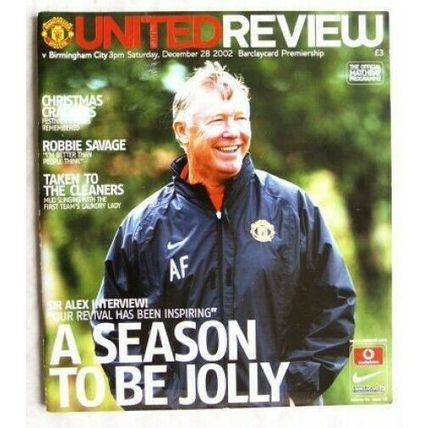 2002 programme Manchester United v. Birmingham City