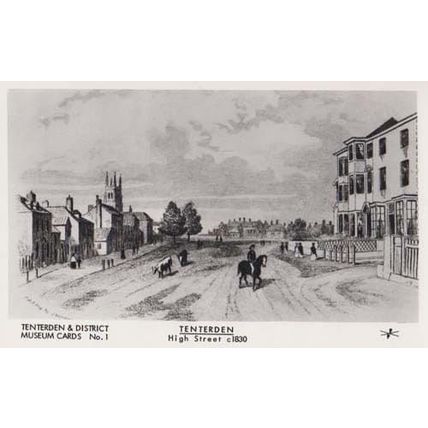 Tenderden Victorian High Street Vintage View Rare Repro 1830 Photo Postcard