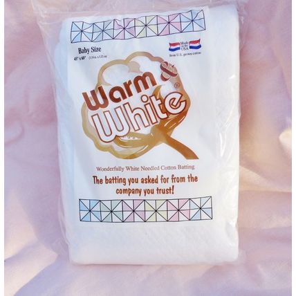 Warm and White Needle Cotton Batting Baby Size 45x60 Crib Small