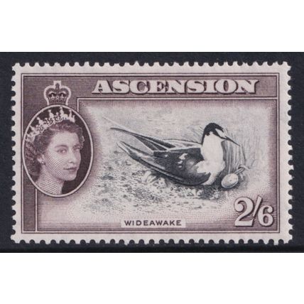 Ascension Island QEII 1956 2s6d Black Deep Dull Purple SG67 Mint MH