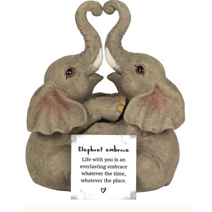 Elephant Embrace Elephant Couple Ornament
