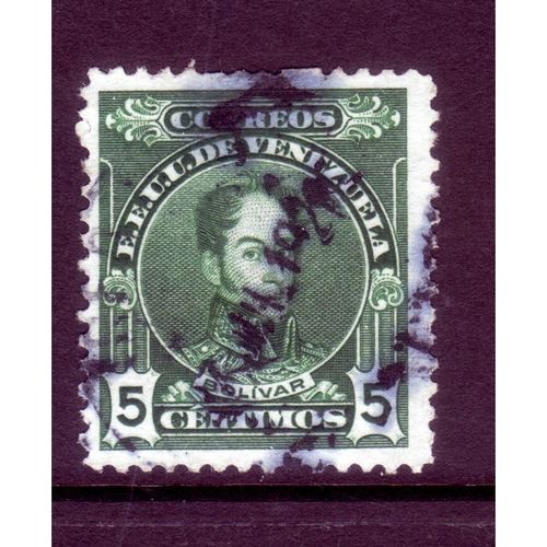 VENEZUELA 1915 SG 362a 5c GREEN BOLIVAR FINE USED