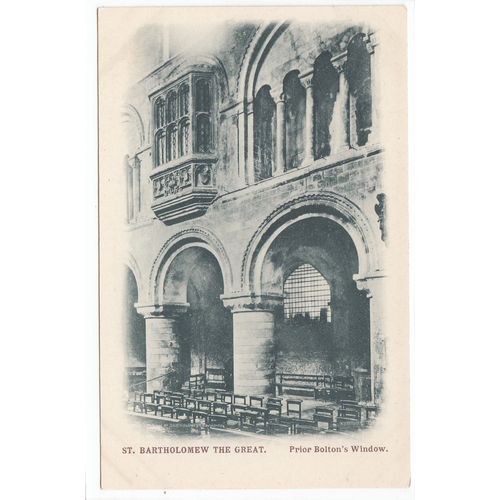Prior Bolton's Window St Bartholomew the Great Smithfield London Postcard
