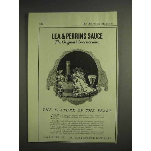 1917 Lea & Perrins Worcestershire Sauce Ad - Feature of the Feast