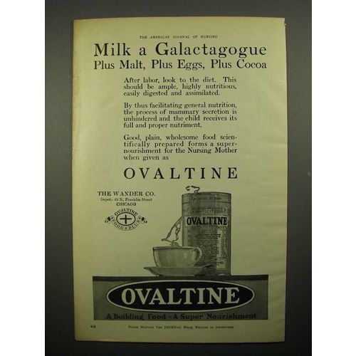 1918 Ovaltine Drink Ad - Milk a Galactagogue