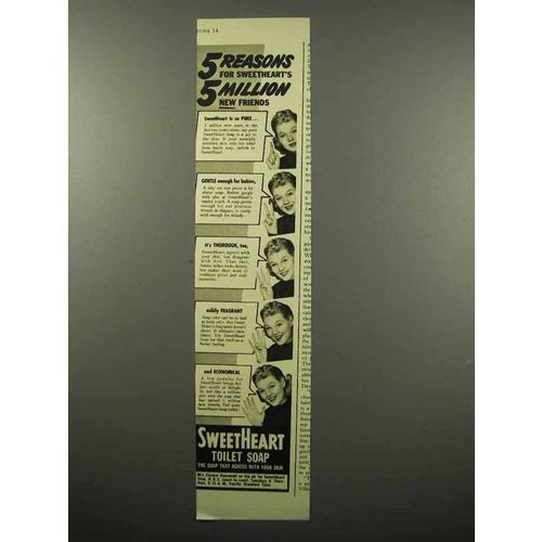 1940 SweetHeart Soap Ad - 5 Reasons
