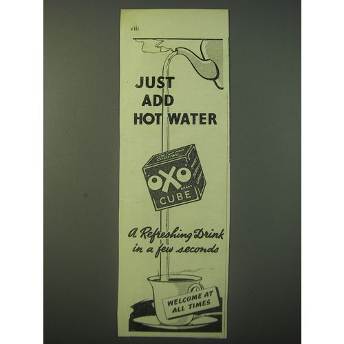 1940 Oxo Cube Ad - Just add hot water