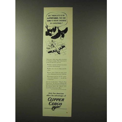 1948 Pan American Clipper Cargo Ad - Gifts by Christmas