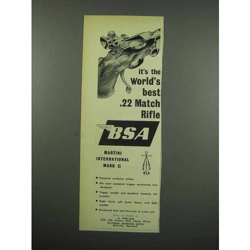 1954 BSA Martini International Mark II Rifle Ad - Best