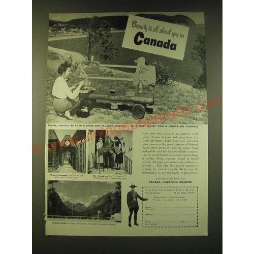 1951 Canada Tourism Ad - Beauty is all about you in Canada