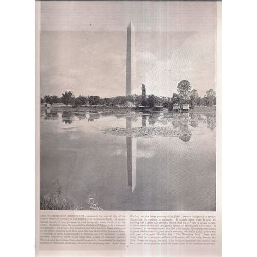 THE GRAND CANYON, COLORADO & THE WASHINGTON MONUMENT, USA from a book 1895 =