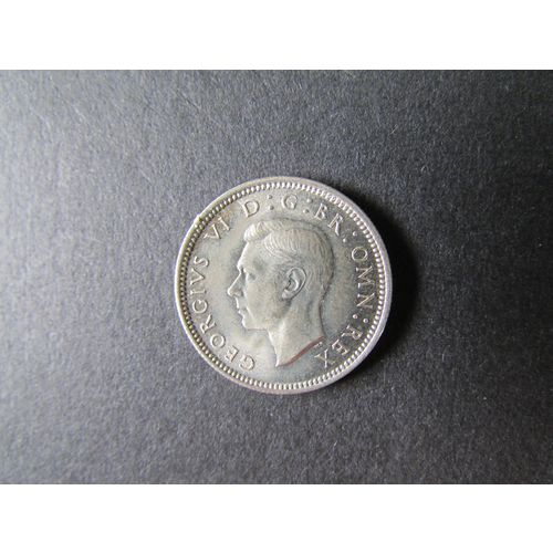 1937 GEORGE VI SILVER SIXPENCE FREE POST. AE