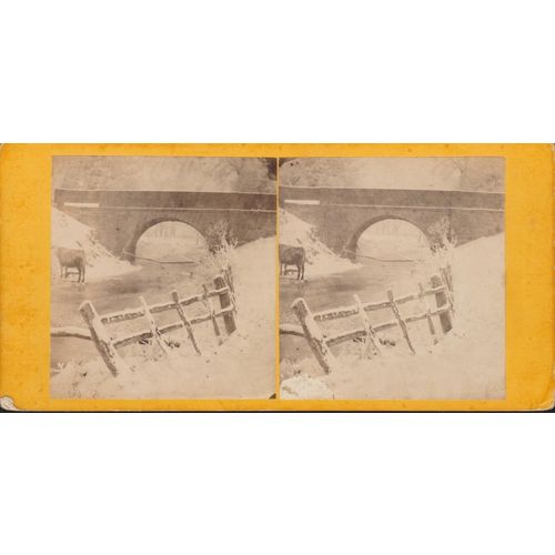 Snow Scene - Vintage/Antique 3D Stereoview Card