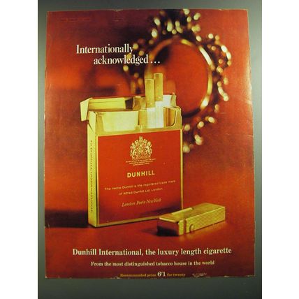 1969 Dunhill International Cigarettes Advertisement - acknowledged