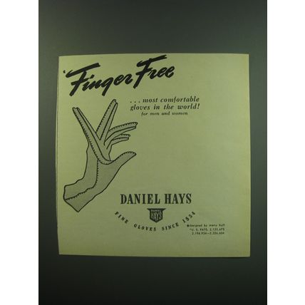 1949 Daniel Hays Gloves Ad - Finger Free