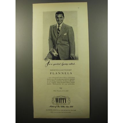 1950 Witty Brothers Lightweight Flannel Suits Ad - photo by Fabian Bachrach