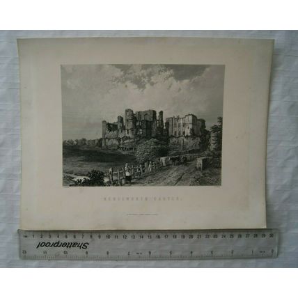 c1870 engraving Kenilworth Castle