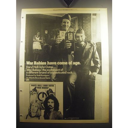 1974 Daryl Hall and John Oates War Babies Album Ad - War Babies have come of age