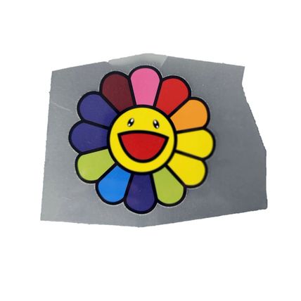 Iron On Flower Heat Transfer Decoration Flat Bright Smile Motif 8cm Decal P422