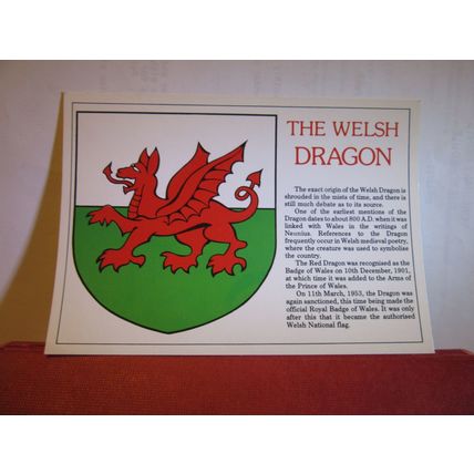 THE WELSH DRAGON , WALES unused postcard .. by J. Arthur Dixon =