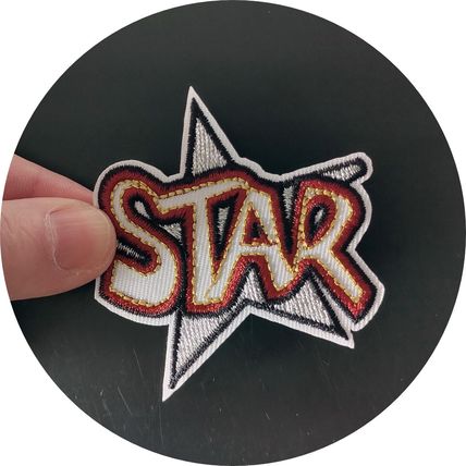 Iron On Patch Star Sew Badge Embroidered 6.5 x 7 cm Word Comic Fun Applique P554