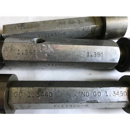lot 3 THE PIPE MACHINER GO NO GO PLUG GAGE 1.3440 1.3450 1.385 1.390 1.3470,AD