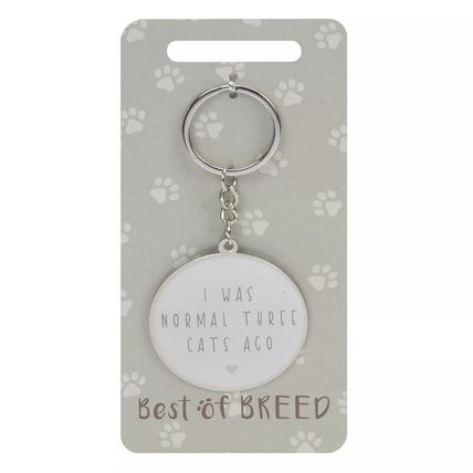 I Was Normal Three Cats Ago Keyring 10 CM Gift Pets Feline Keys Home Organise