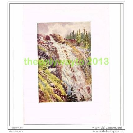 OUTLET OF LAKE AGNES, Book Illustration, 1907