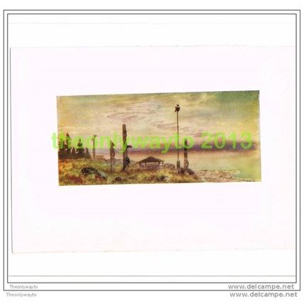BURIAL-GROUND OF SIWASH INDIANS, Book Illustration, 1907