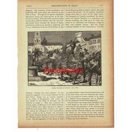 Street Fighting, Malaga, Spain, 1869, Book Illustration (Print), c1895