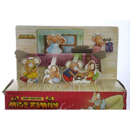 Vintage Fairy-Footsteps Mice Family Velour Plush Toy
