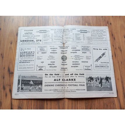 1951/52 Manchester United vs WBA - Division 1 - 15/12/1951 (Man Utd Champions)