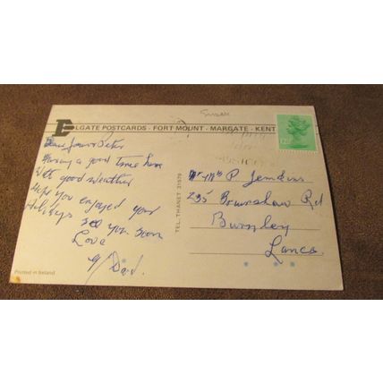 1980s Postcard - old bus @ Kipling's House & Pool - Rottingdean, Sussex