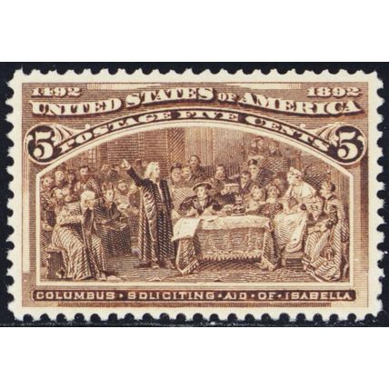 234, Mint VF/XF NH 5¢ Columbian With PSAG Certificate * Stuart Katz