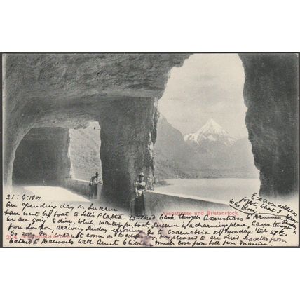 Axenstrasse und Bristenstock, 1901 - Photoglob AK