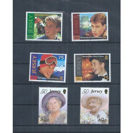 Jersey stamps. 2000 18th Birthday of Prince William & Queen Mother MNH (AJ423)