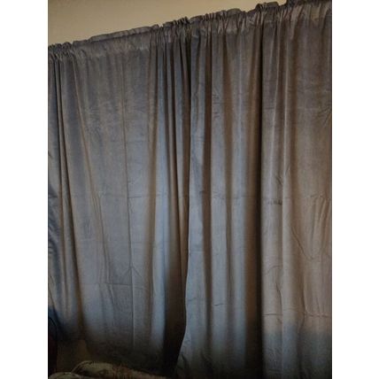 MIULEE Grey Velvet Blackout Curtains 2 Panels Rod Pocket & Back Tab W52 x L63