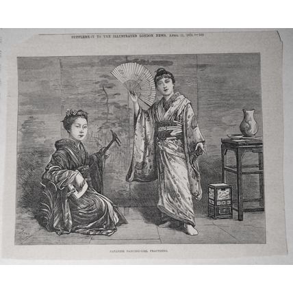 Japanese Dancing-girl Practising - April 11, 1874 The Illustrated London News