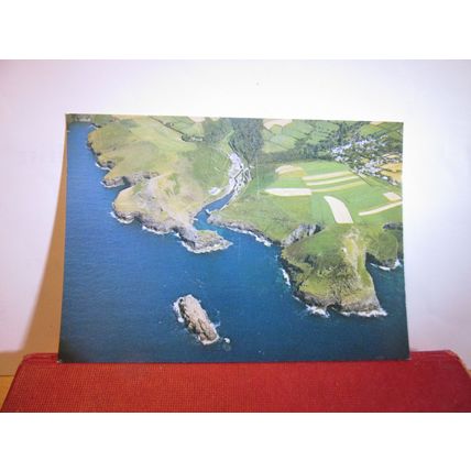 AERIAL VIEW, THE HARBOUR BOSCASTLE, CORNWALL unused postcard dated April 1984 =