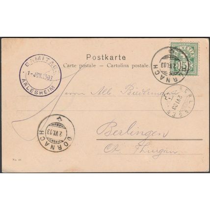 Schloss Birseck, Gruss von der Ermitage, Arlesheim, 1903 - AK