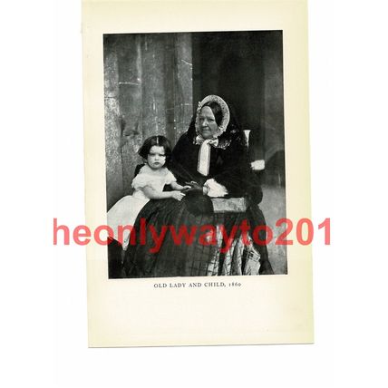 Old Lady & Child 1860, Book Illustration (Print), 1934