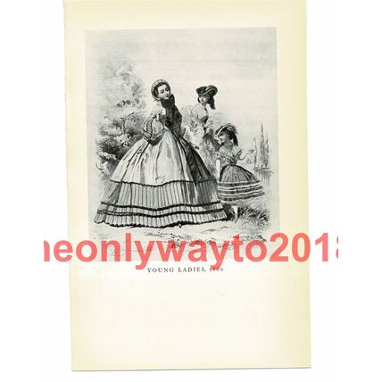 Young Ladies 1860, Book Illustration (Print), 1934