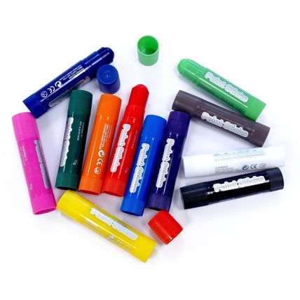 Paint Sticks 12 Classic Colors Washable Non-toxic Solid Tempera Kids Poster Art