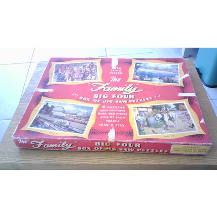 THE "FAMILY" BIG FOUR BOX OF JIG SAW PUZZLES (360+ Pieces Each)