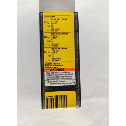 SANDVIK MB-07TH200MM-10R 1025 CoroCut MB Thread Head, 1box=5pcs New